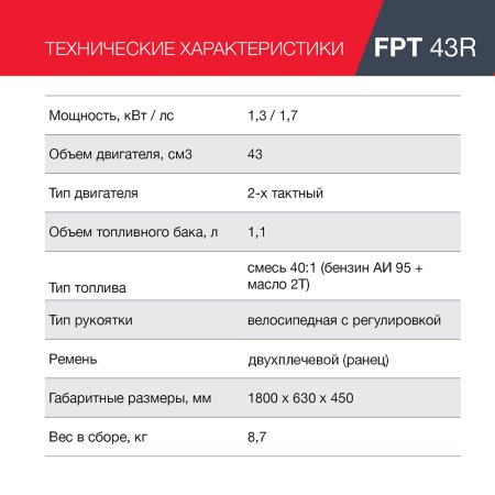 Бензиновый триммер FUBAG FPT 43R в Новосибирске фото