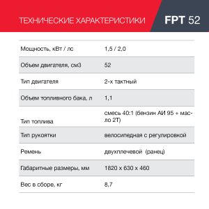 Бензиновый триммер FUBAG FPT 52 в Новосибирске фото