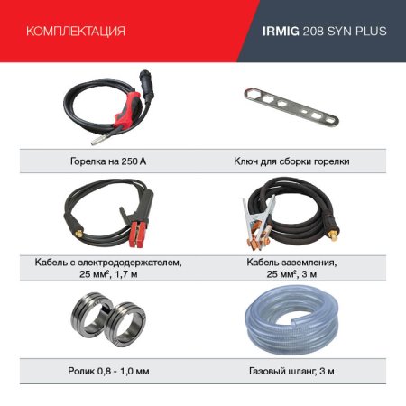FUBAG Сварочный полуавтомат IRMIG 208 SYN PLUS c горелкой FB 250 3m в Новосибирске фото