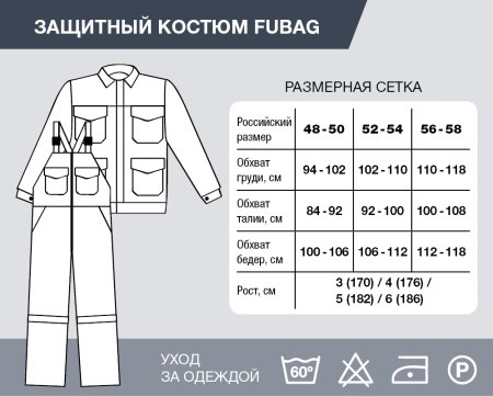 Защитный костюм Fubag размер 52-54 рост 3 в Новосибирске фото