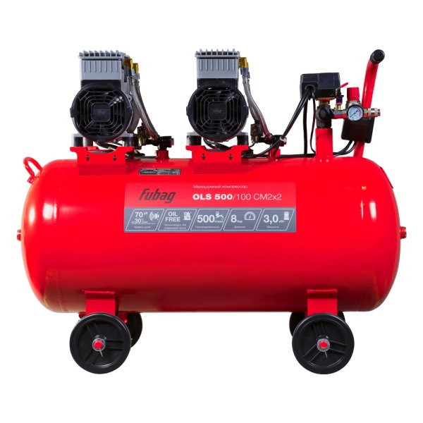 Компрессор воздушный безмасляный малошумный FUBAG OLS 500/100 CM2х2 + Набор пневмоинструмента (5 предметов) в ПОДАРОК в Новосибирске фото