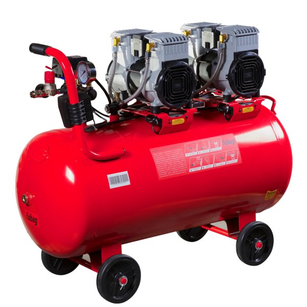 Компрессор воздушный безмасляный малошумный FUBAG OLS 500/100 CM2х2 + Набор пневмоинструмента (5 предметов) в ПОДАРОК в Новосибирске фото