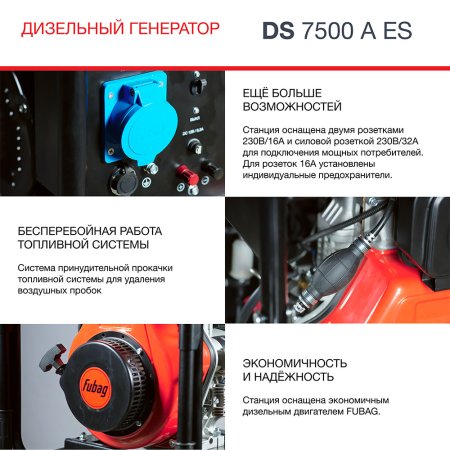 FUBAG Дизельный генератор с электростартером и коннектором автоматики DS 7500 A ES в Новосибирске фото