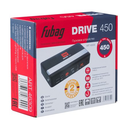 Пусковое устройство FUBAG DRIVE 450 с разъемом type-C на входе в Новосибирске фото